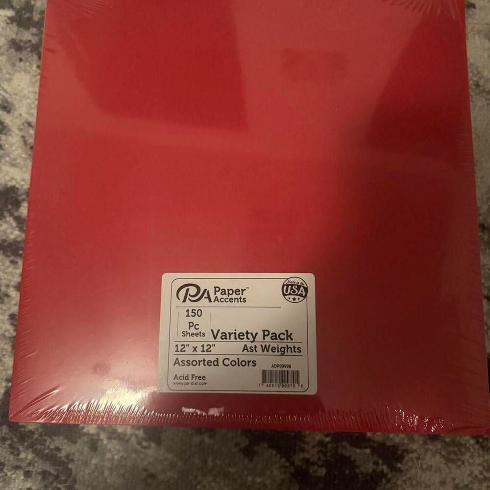 150 assorted color 12x12 inch paper